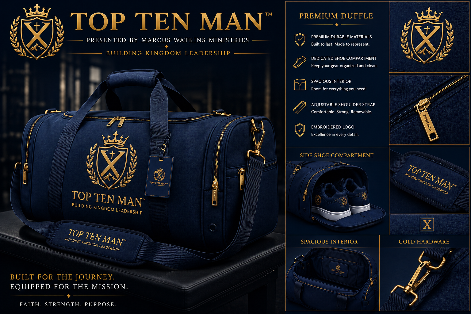 Top Ten Man premium duffle merchandise
